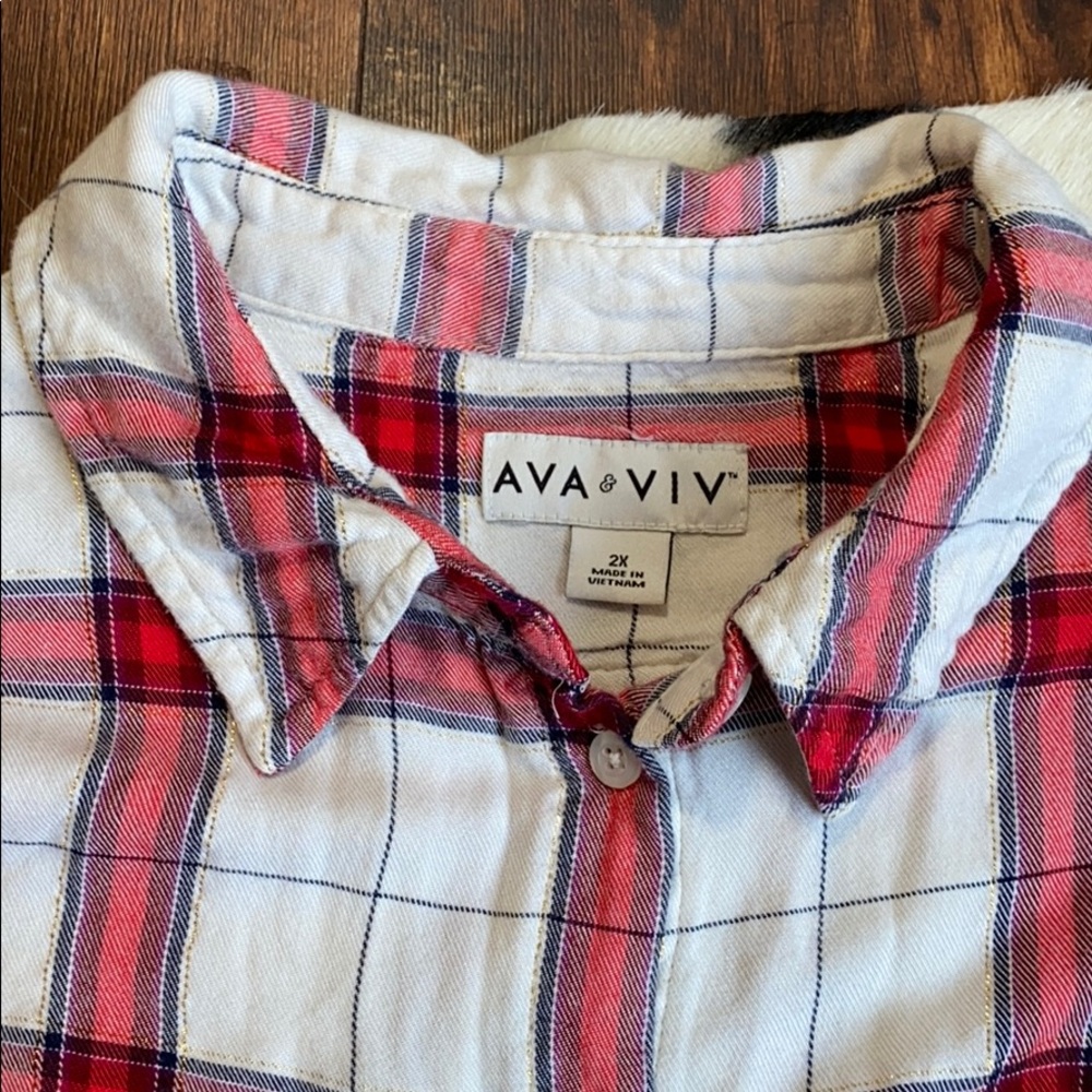 Bundle Of 2 Ava & Viv Button Down Shirts - image 6